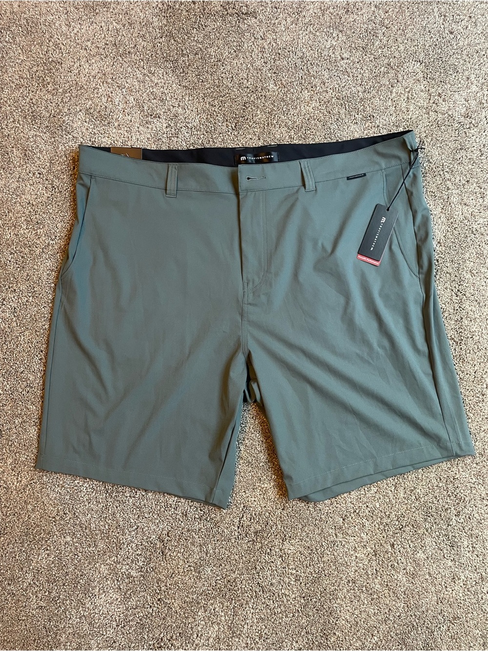 NWT Travis Mathew Men's Olive Green Performance Shorts Size 42